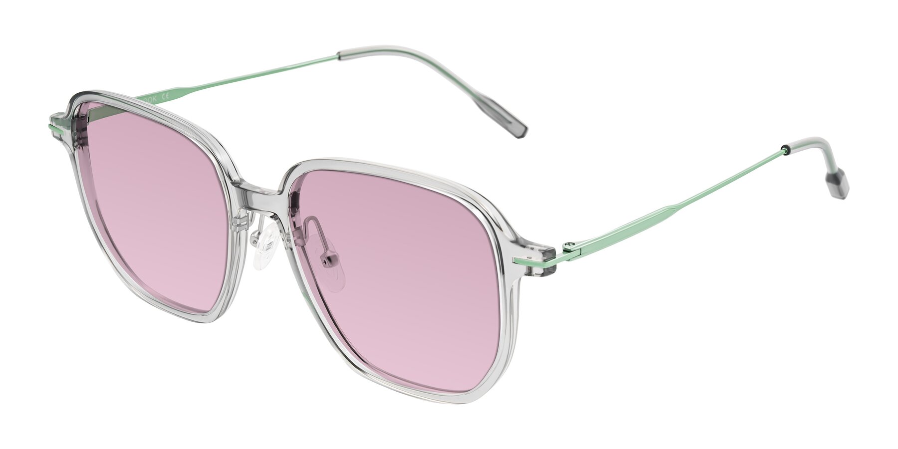Angle of Tulsah in Transparent Gray with Light Wine Tinted Lenses