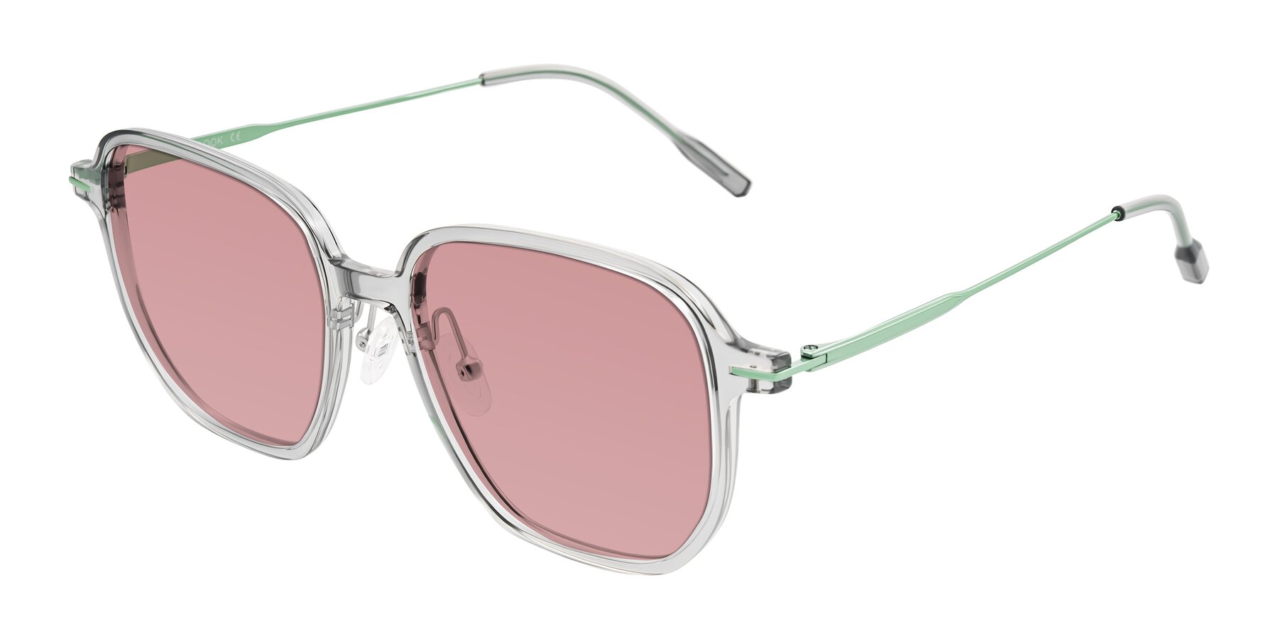 Angle of Tulsah in Transparent Gray with Medium Garnet Tinted Lenses