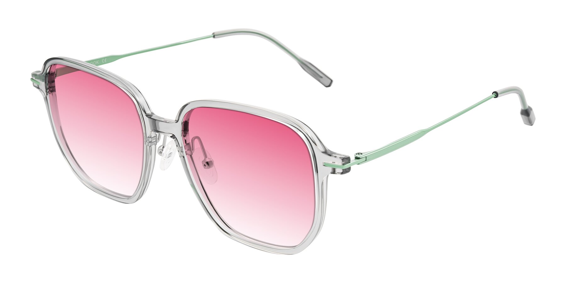 Angle of Tulsah in Transparent Gray with Pink Gradient Lenses