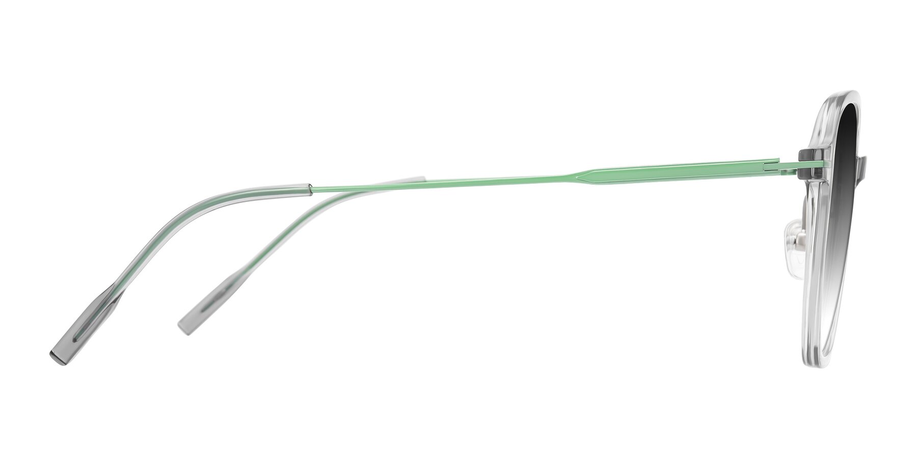 Side of Tulsah in Transparent Gray with Gray Gradient Lenses