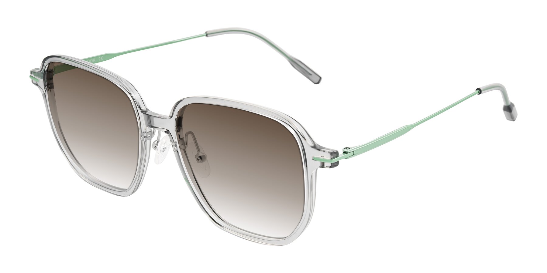 Angle of Tulsah in Transparent Gray with Brown Gradient Lenses