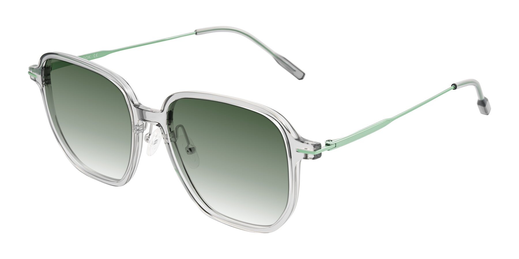 Angle of Tulsah in Transparent Gray with Green Gradient Lenses