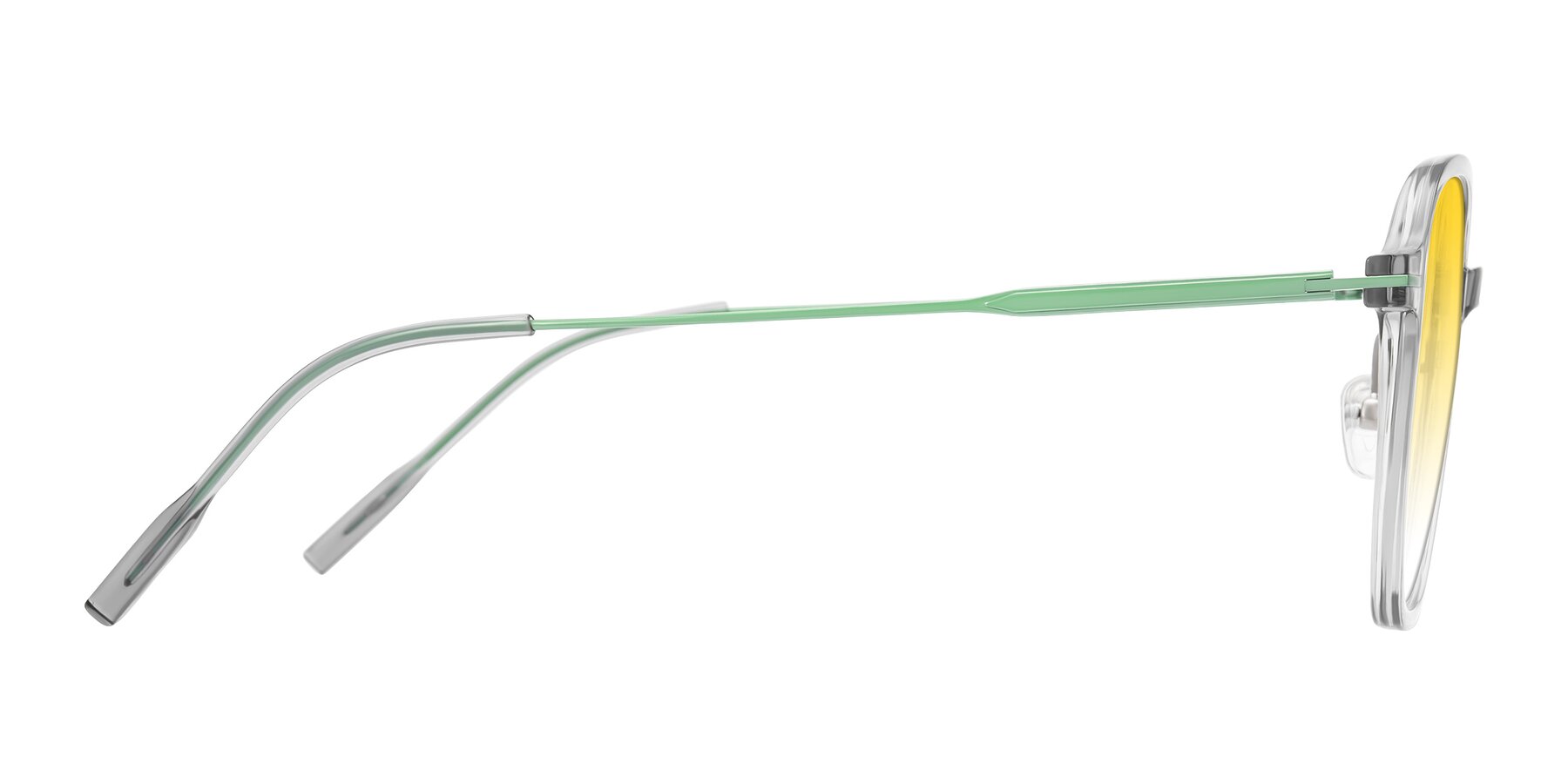 Side of Tulsah in Transparent Gray with Yellow Gradient Lenses