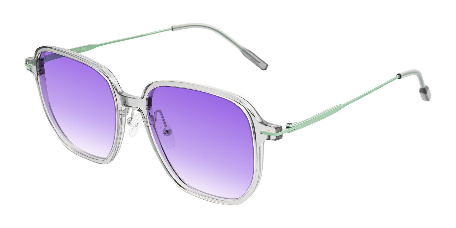 Angle of Tulsah in Transparent Gray with Purple Gradient Lenses