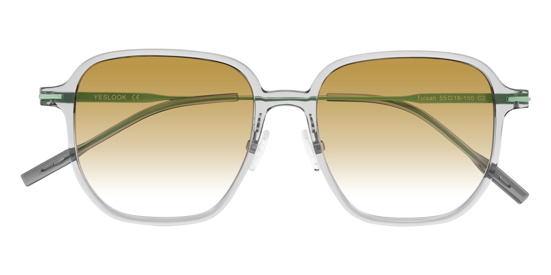 Folded Front of Tulsah in Transparent Gray with Champagne Gradient Lenses