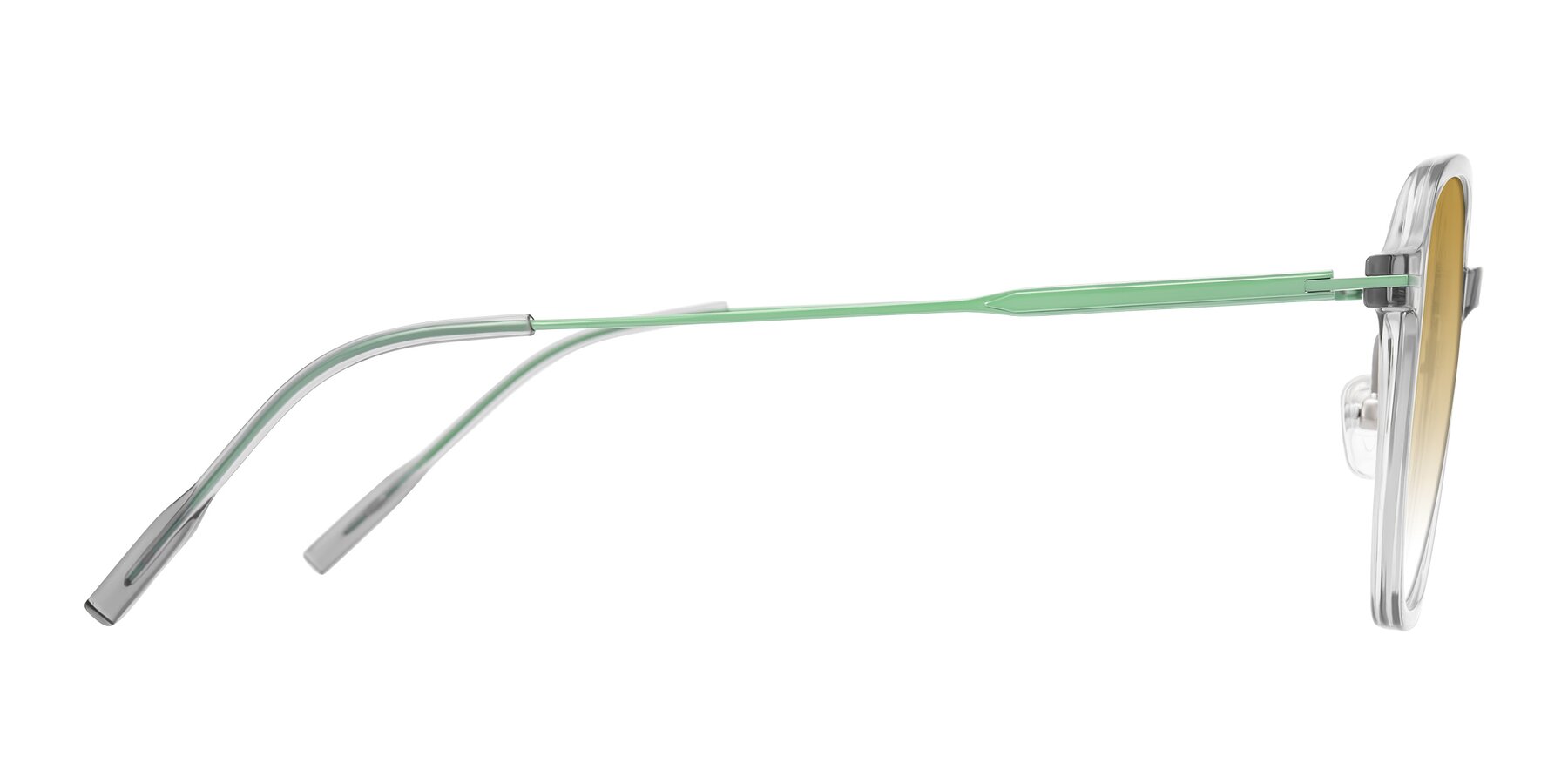 Side of Tulsah in Transparent Gray with Champagne Gradient Lenses