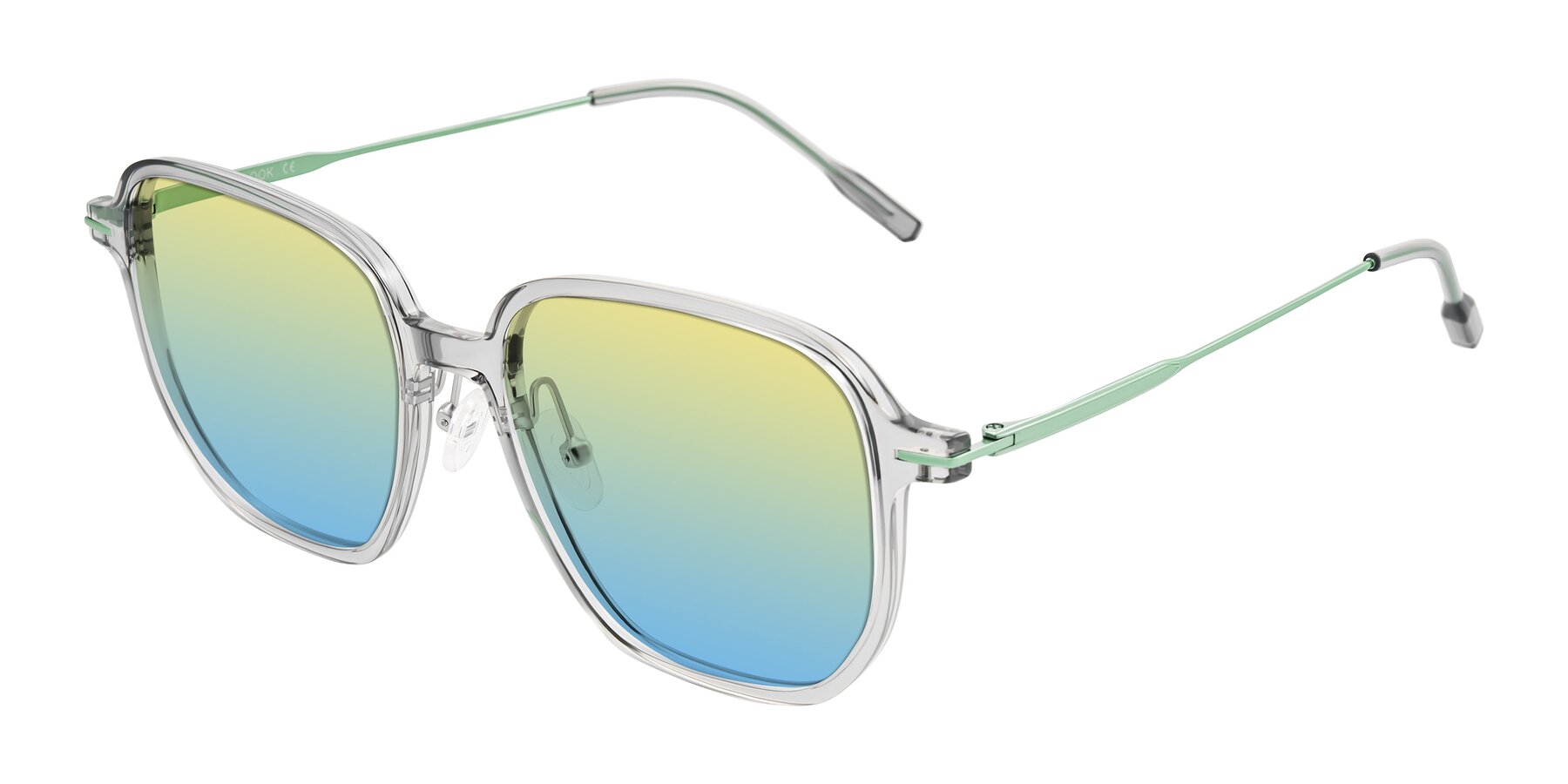 Angle of Tulsah in Transparent Gray with Yellow / Blue Gradient Lenses