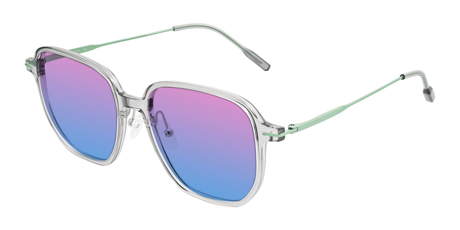Angle of Tulsah in Transparent Gray with Pink / Blue Gradient Lenses