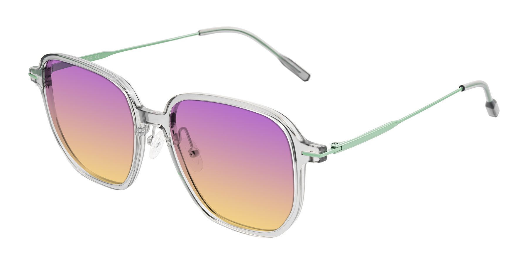 Angle of Tulsah in Transparent Gray with Purple / Yellow Gradient Lenses