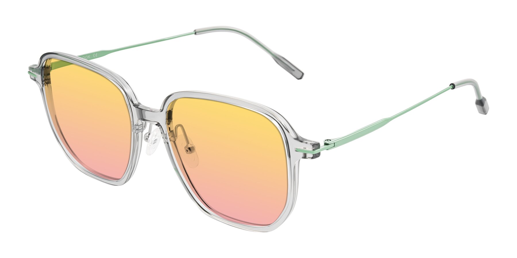Angle of Tulsah in Transparent Gray with Yellow / Pink Gradient Lenses