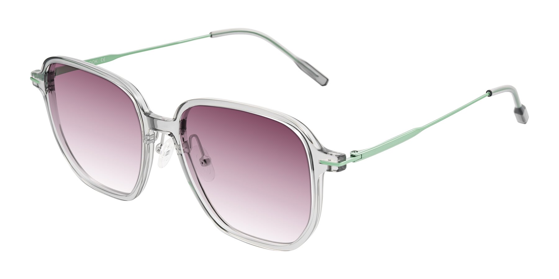 Angle of Tulsah in Transparent Gray with Wine Gradient Lenses