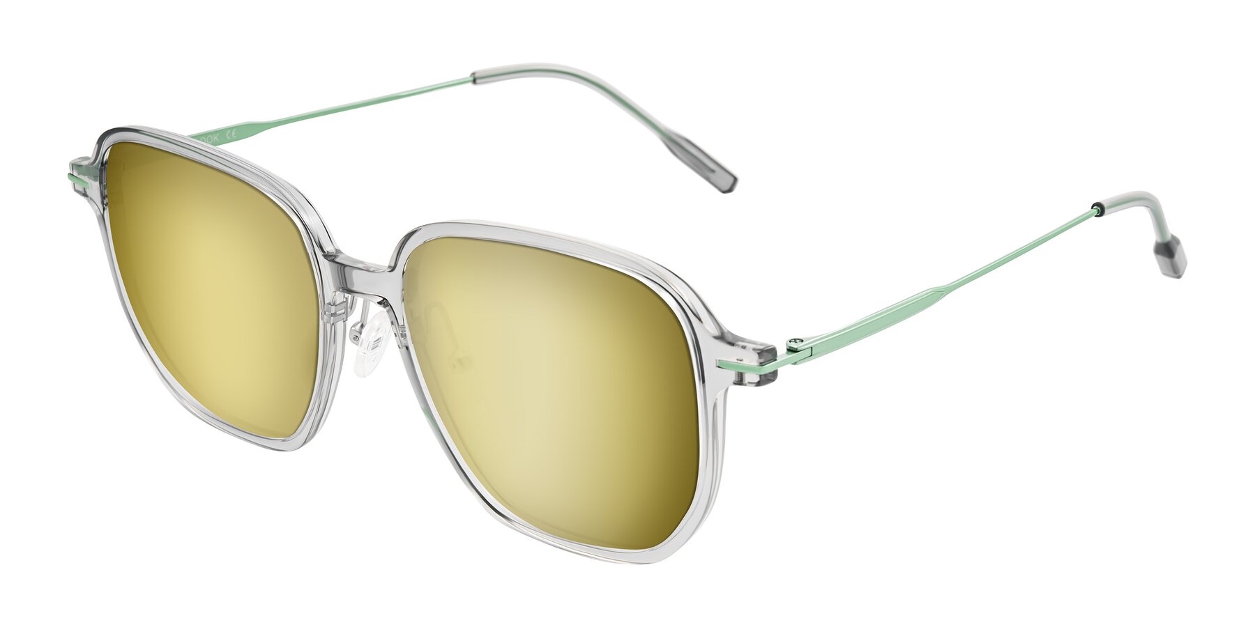 Angle of Tulsah in Transparent Gray with Gold Mirrored Lenses