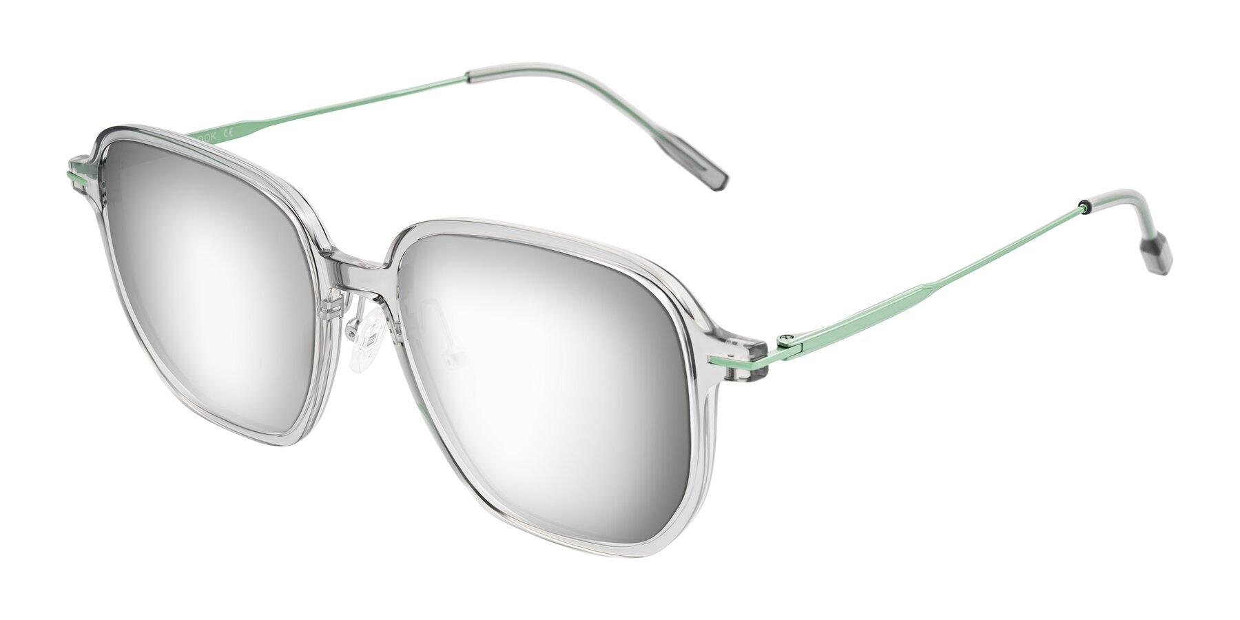 Angle of Tulsah in Transparent Gray with Silver Mirrored Lenses
