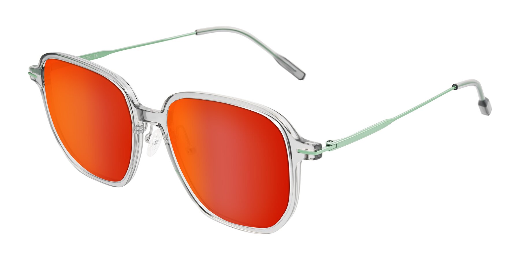 Angle of Tulsah in Transparent Gray with Red Gold Mirrored Lenses