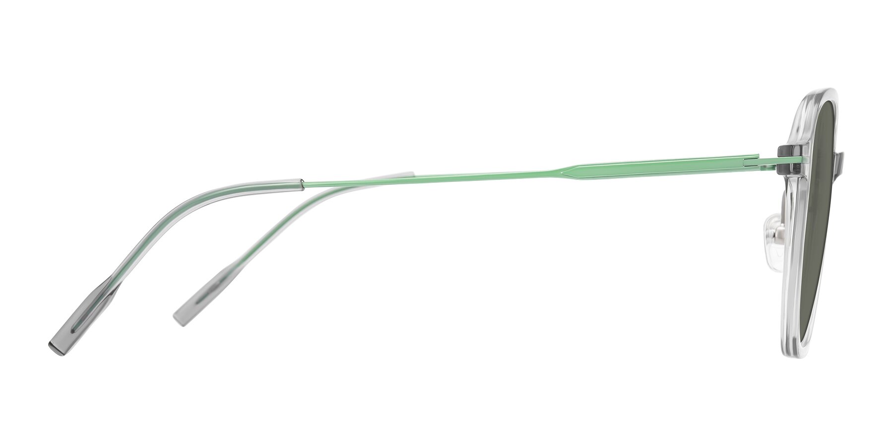 Side of Tulsah in Transparent Gray with Gray Polarized Lenses
