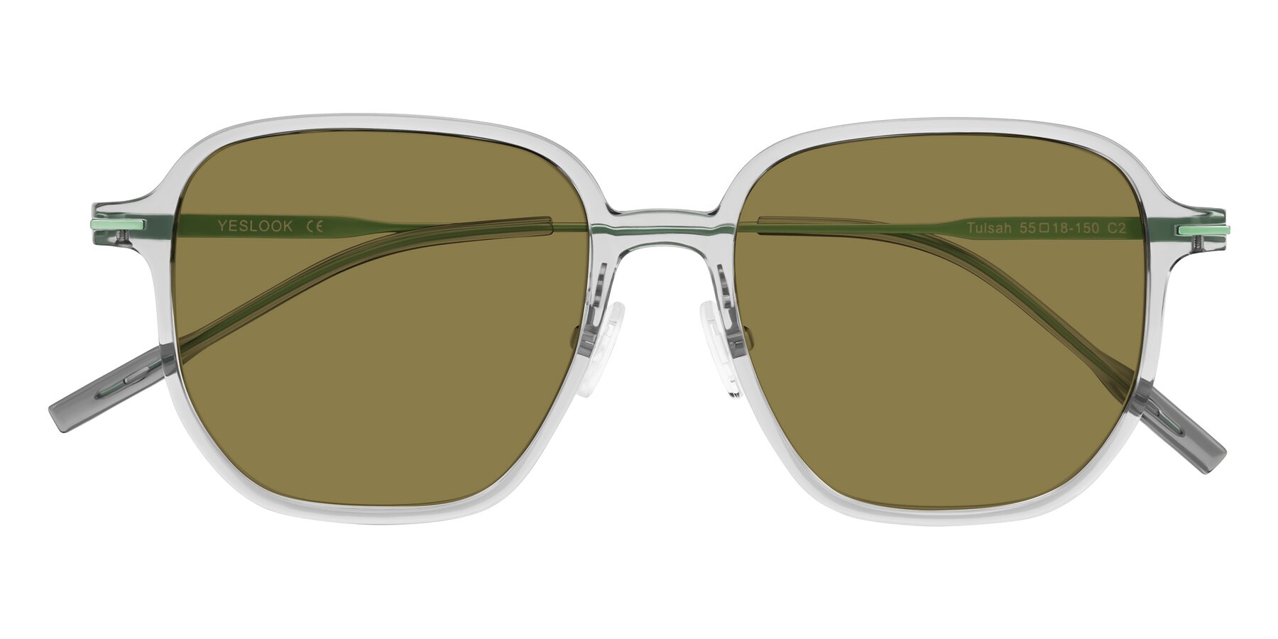 Folded Front of Tulsah in Transparent Gray with Brown Polarized Lenses