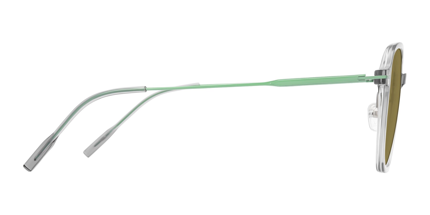 Side of Tulsah in Transparent Gray with Brown Polarized Lenses