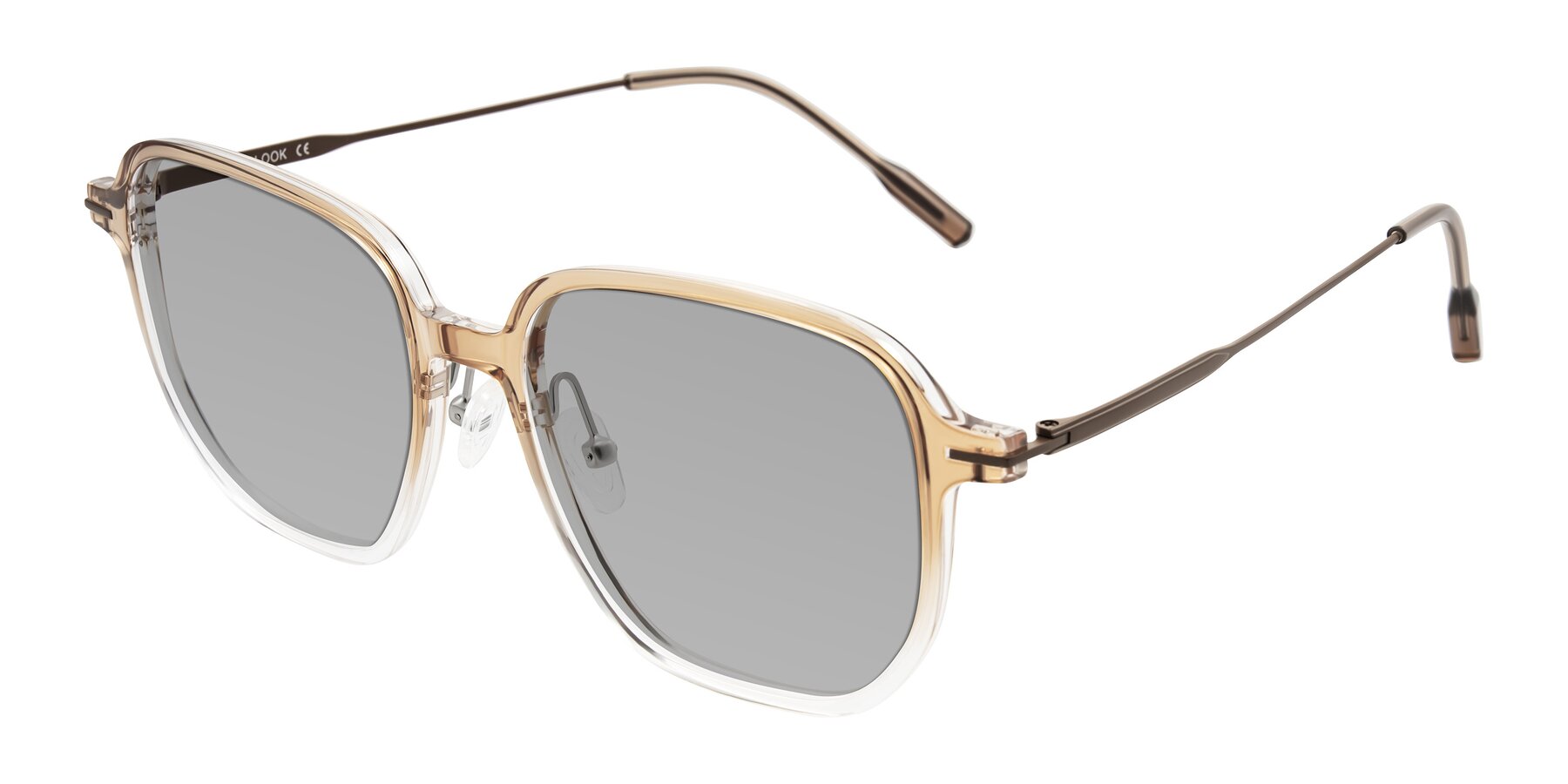 Angle of Tulsah in Gradient Light Brown/Clear with Light Gray Tinted Lenses