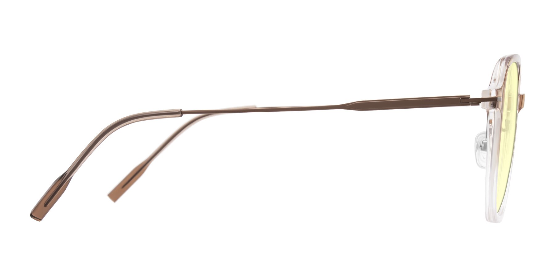 Side of Tulsah in Gradient Light Brown/Clear with Light Yellow Tinted Lenses