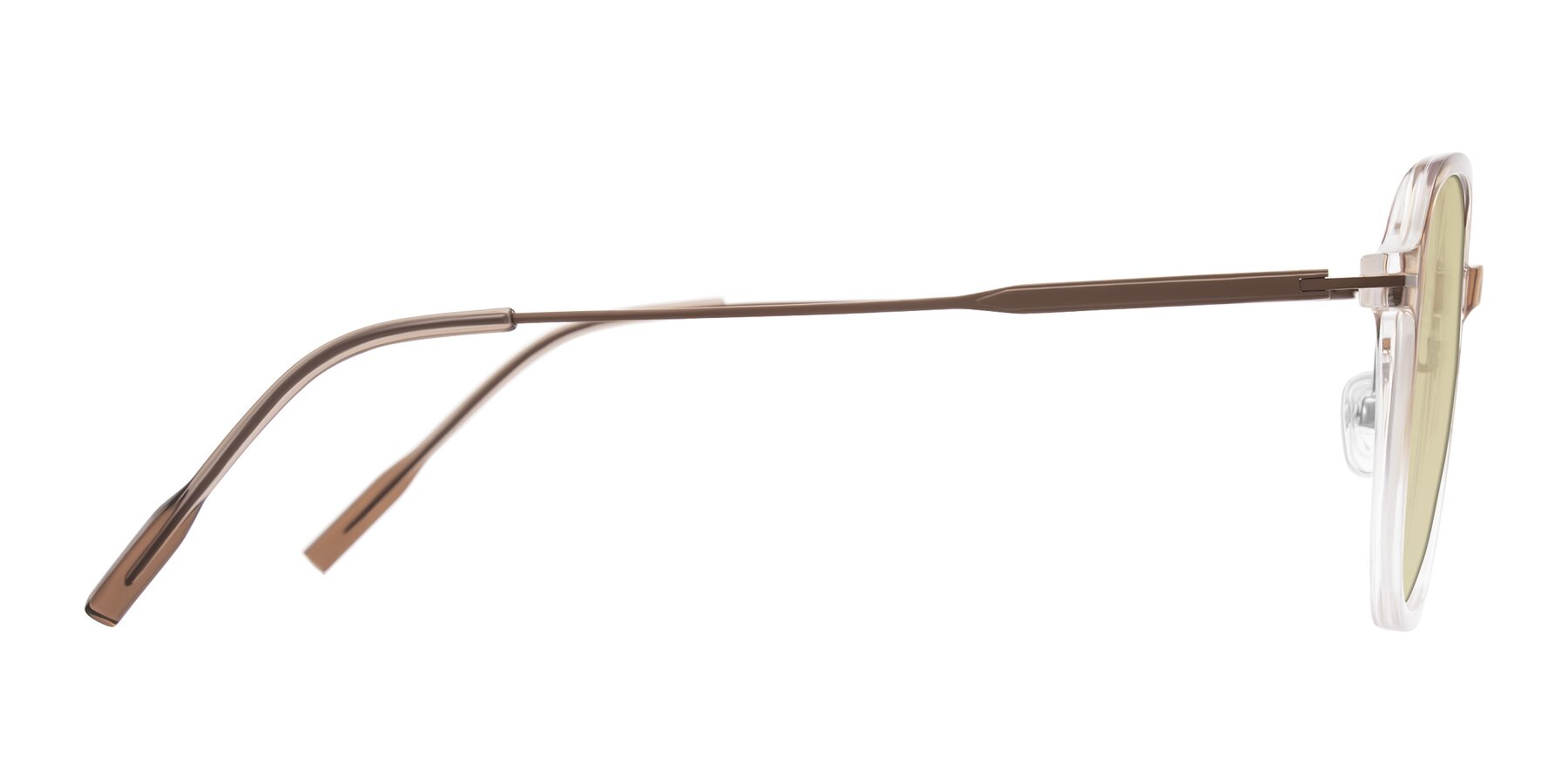 Side of Tulsah in Gradient Light Brown/Clear with Light Champagne Tinted Lenses