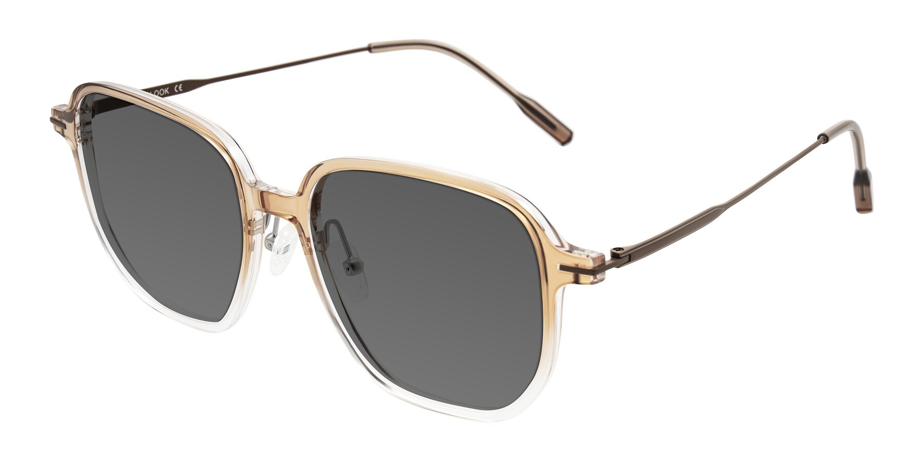 Angle of Tulsah in Gradient Light Brown/Clear with Medium Gray Tinted Lenses