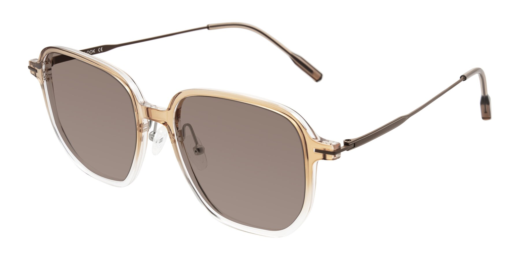 Angle of Tulsah in Gradient Light Brown/Clear with Medium Brown Tinted Lenses