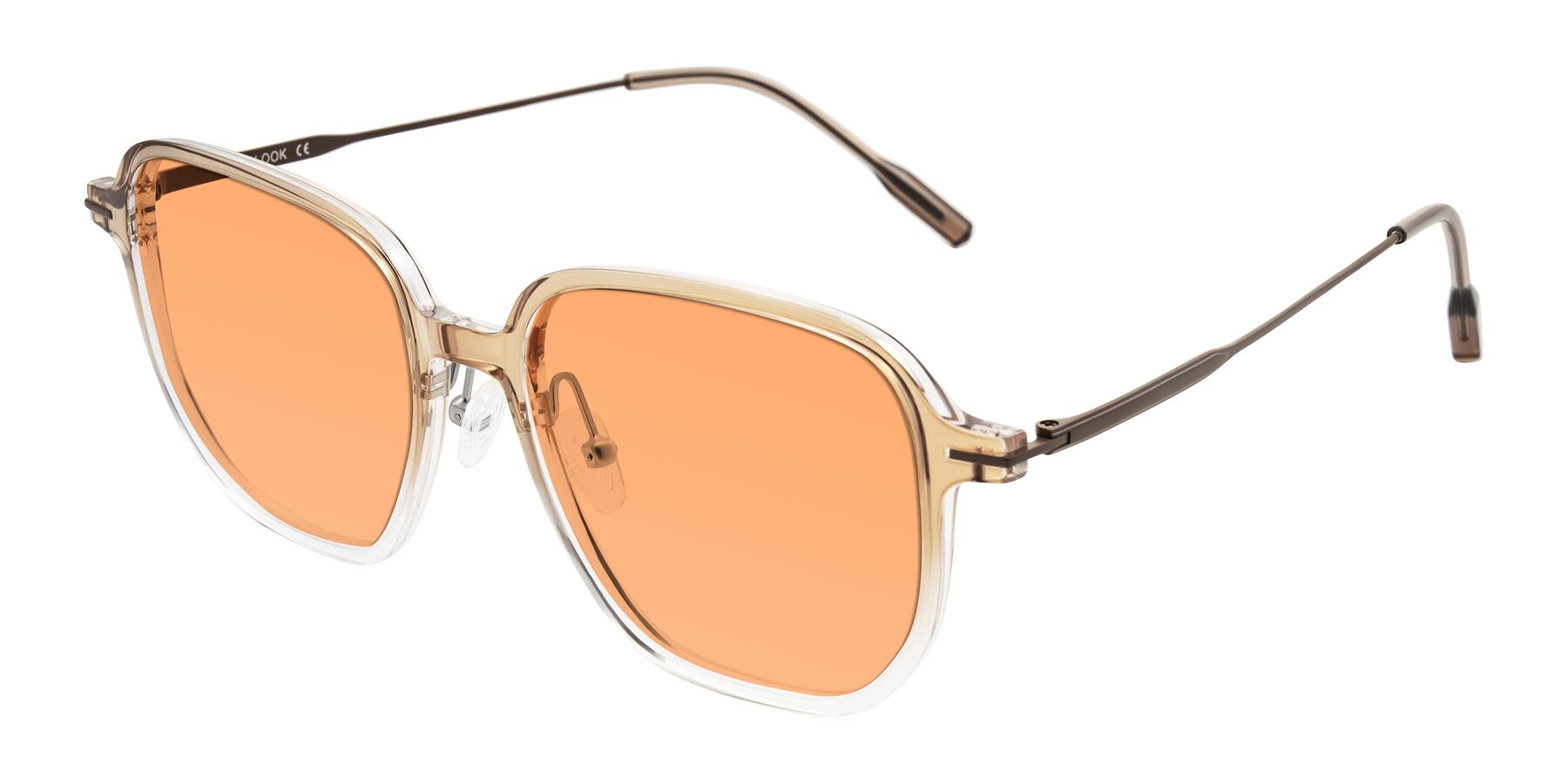 Angle of Tulsah in Gradient Light Brown/Clear with Medium Orange Tinted Lenses