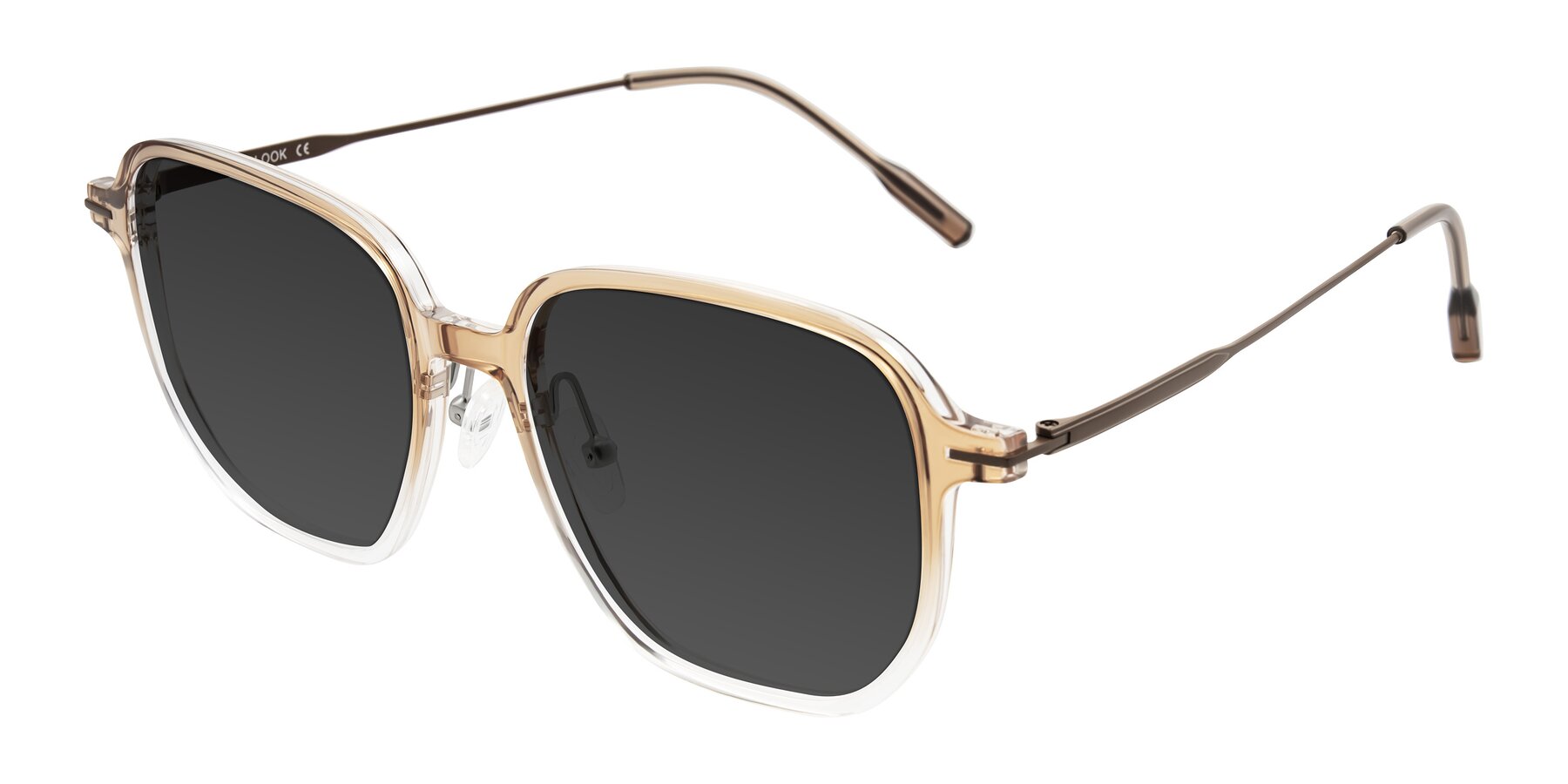 Angle of Tulsah in Gradient Light Brown/Clear with Gray Tinted Lenses