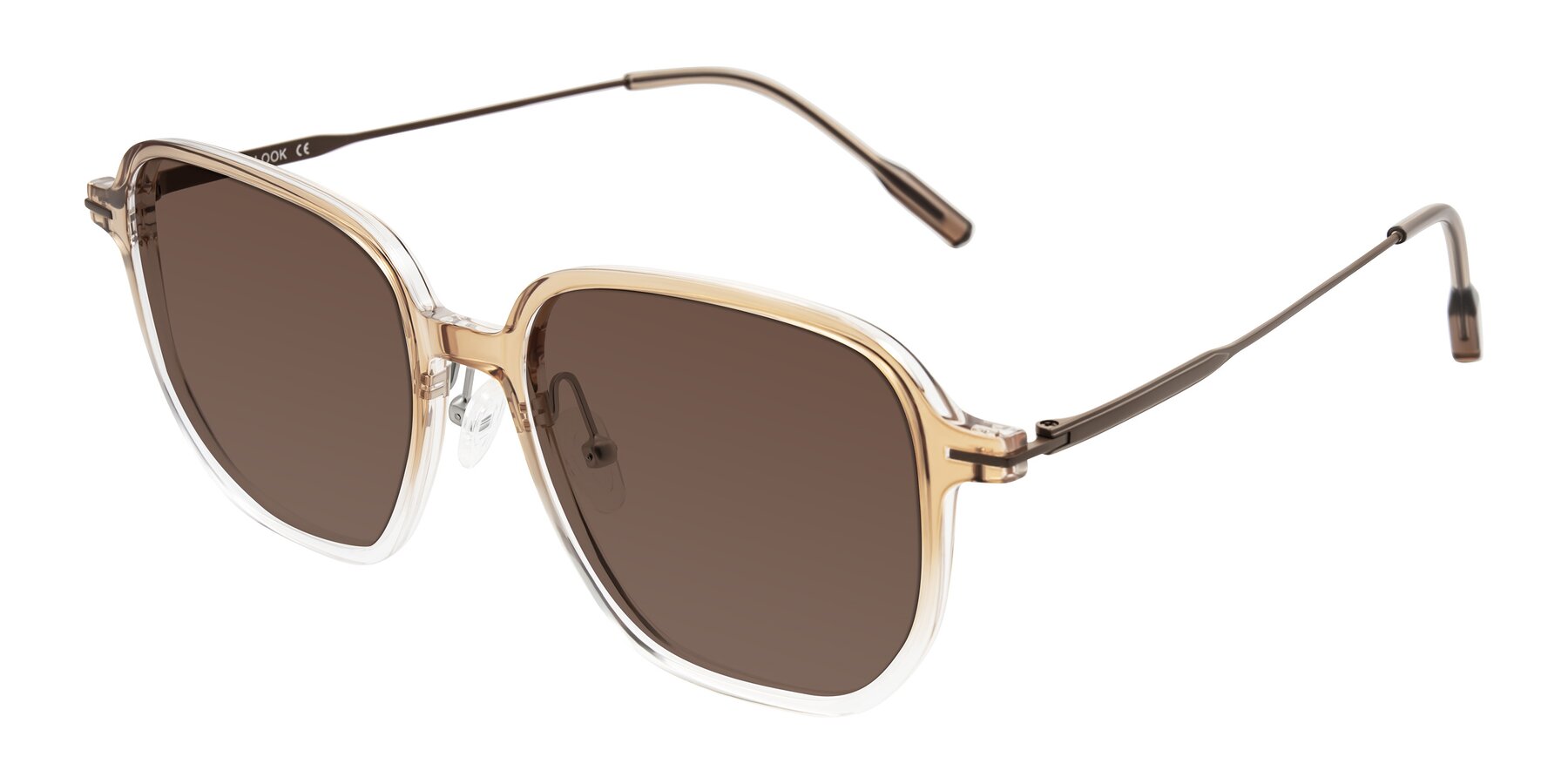 Angle of Tulsah in Gradient Light Brown/Clear with Brown Tinted Lenses