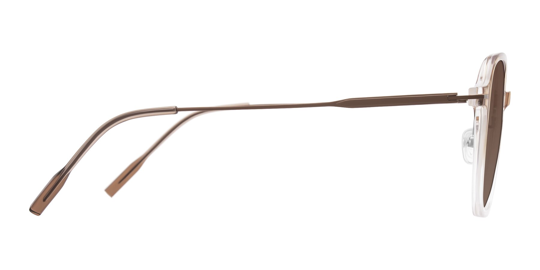 Side of Tulsah in Gradient Light Brown/Clear with Brown Tinted Lenses
