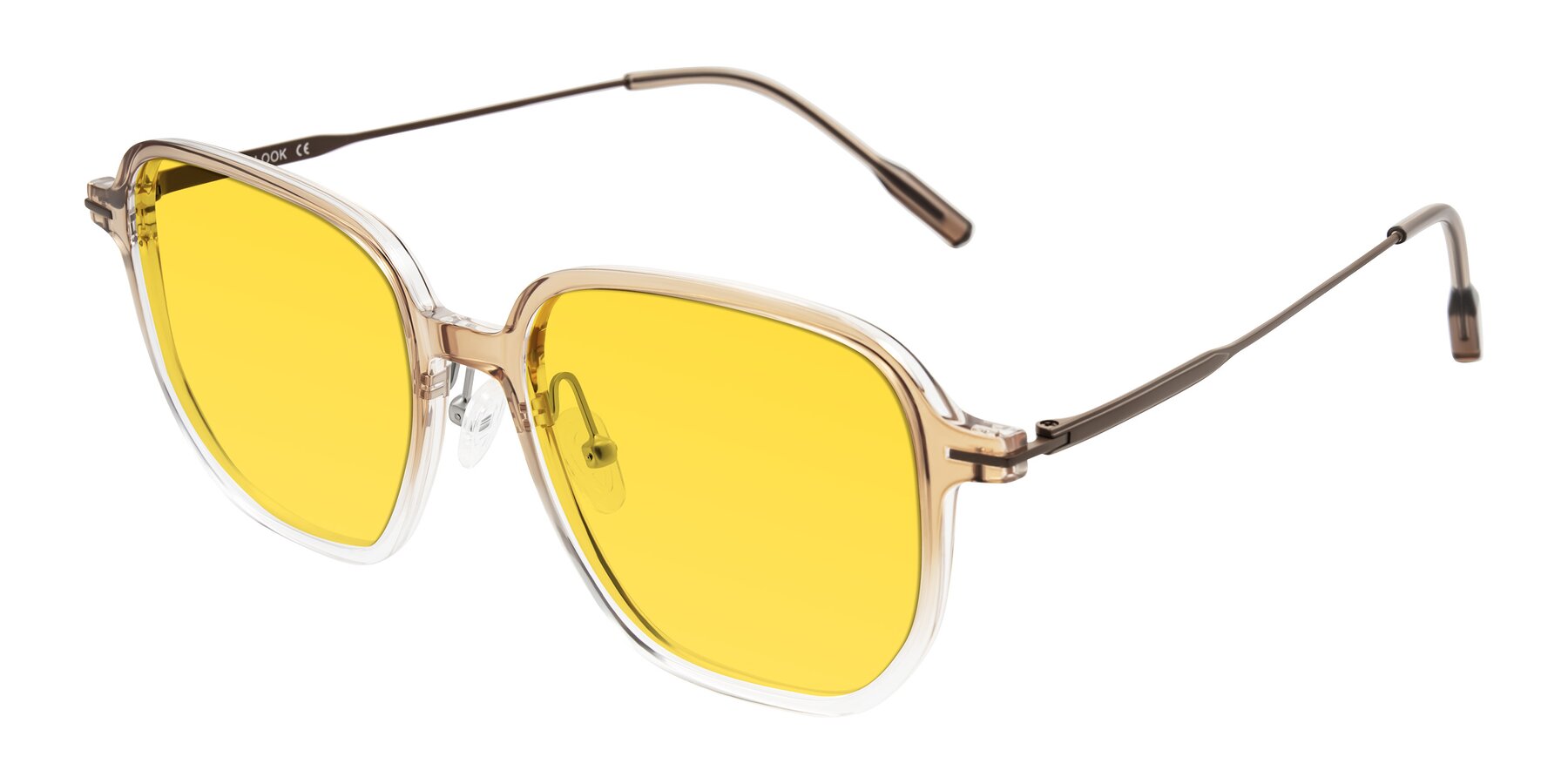 Angle of Tulsah in Gradient Light Brown/Clear with Yellow Tinted Lenses