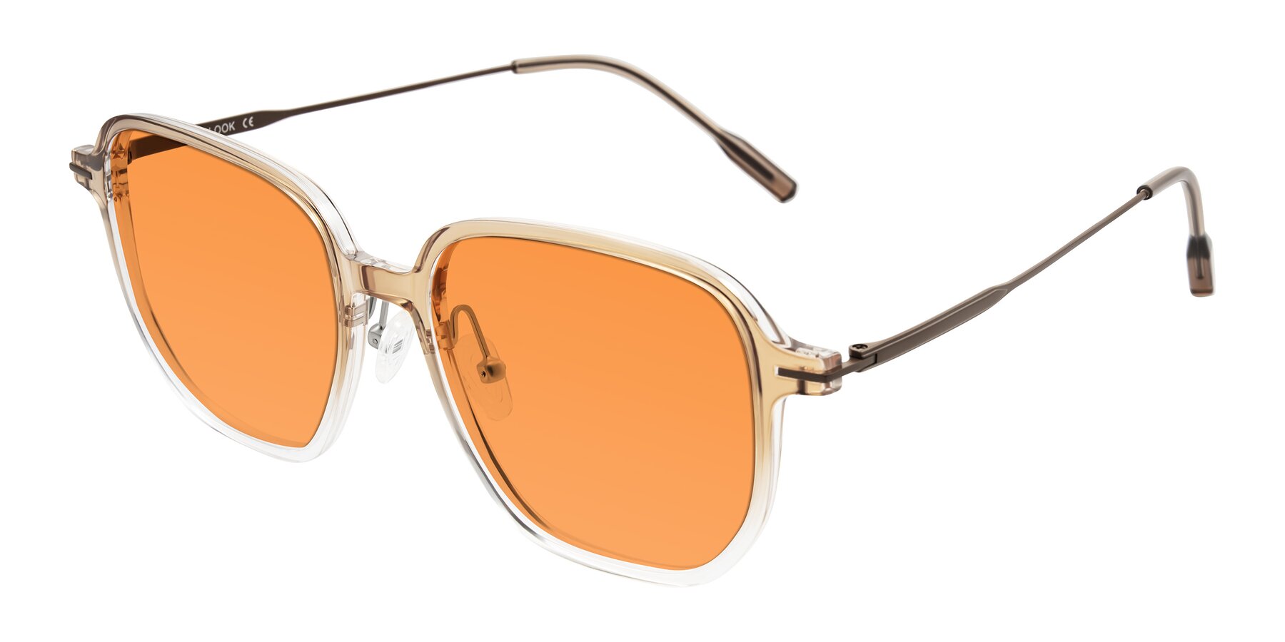 Angle of Tulsah in Gradient Light Brown/Clear with Orange Tinted Lenses
