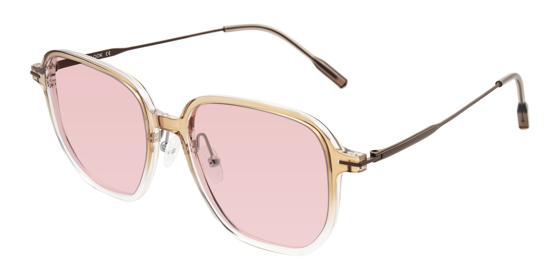 Angle of Tulsah in Gradient Light Brown/Clear with Light Garnet Tinted Lenses