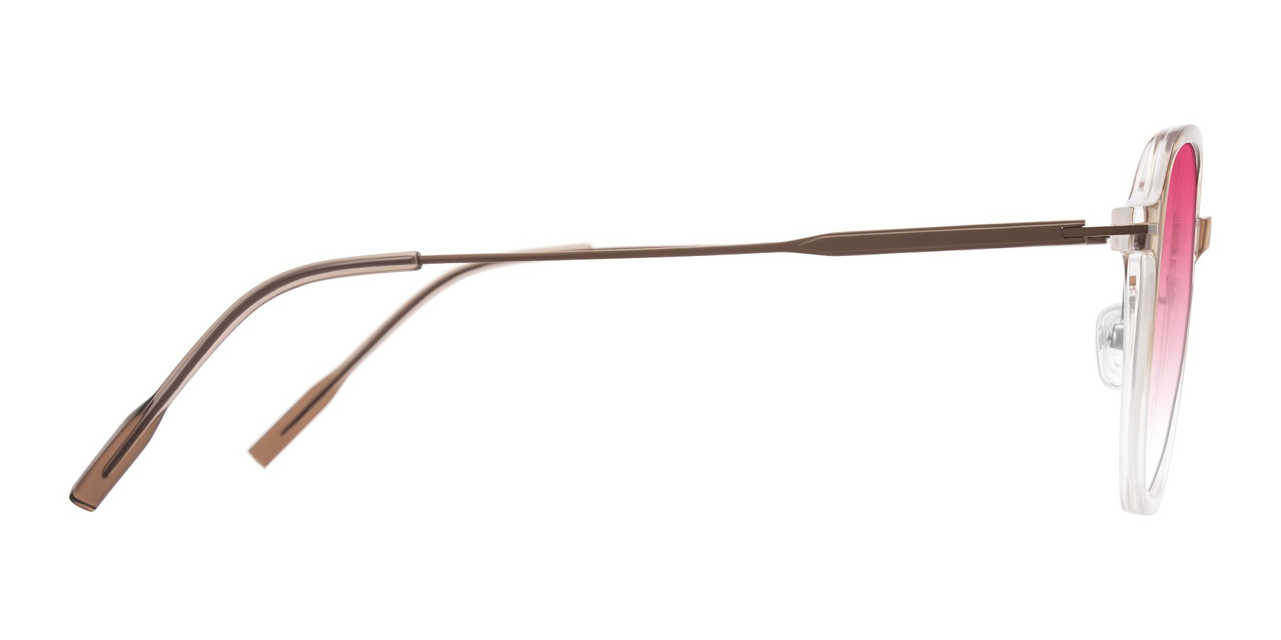 Side of Tulsah in Gradient Light Brown/Clear with Pink Gradient Lenses