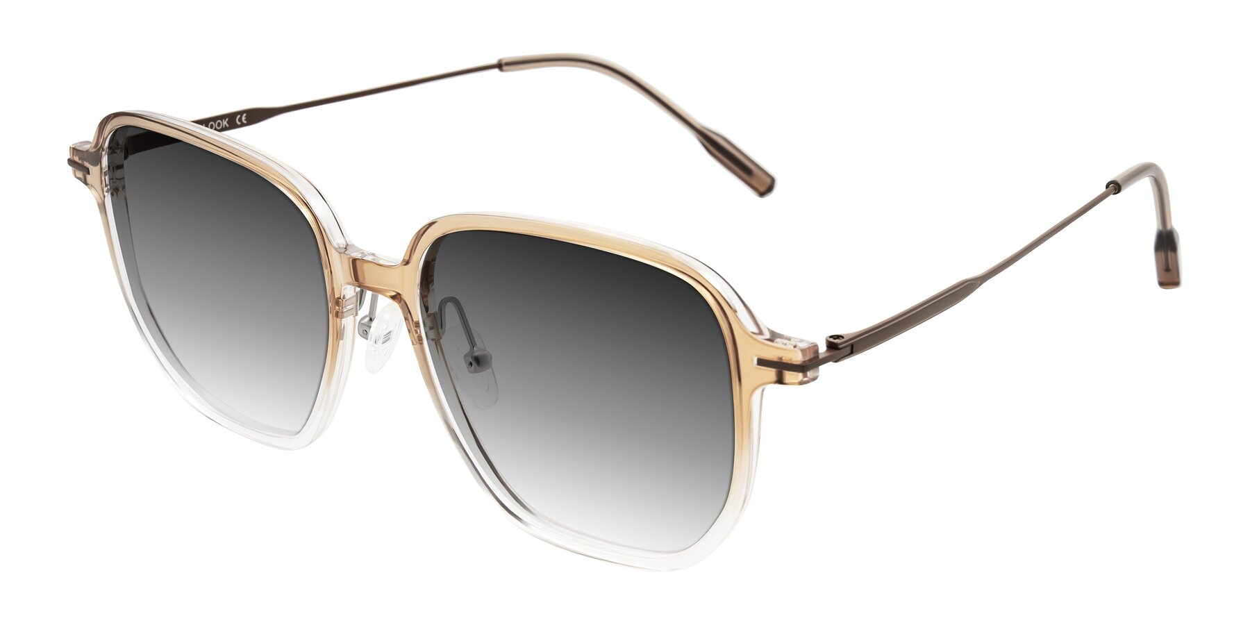 Angle of Tulsah in Gradient Light Brown/Clear with Gray Gradient Lenses