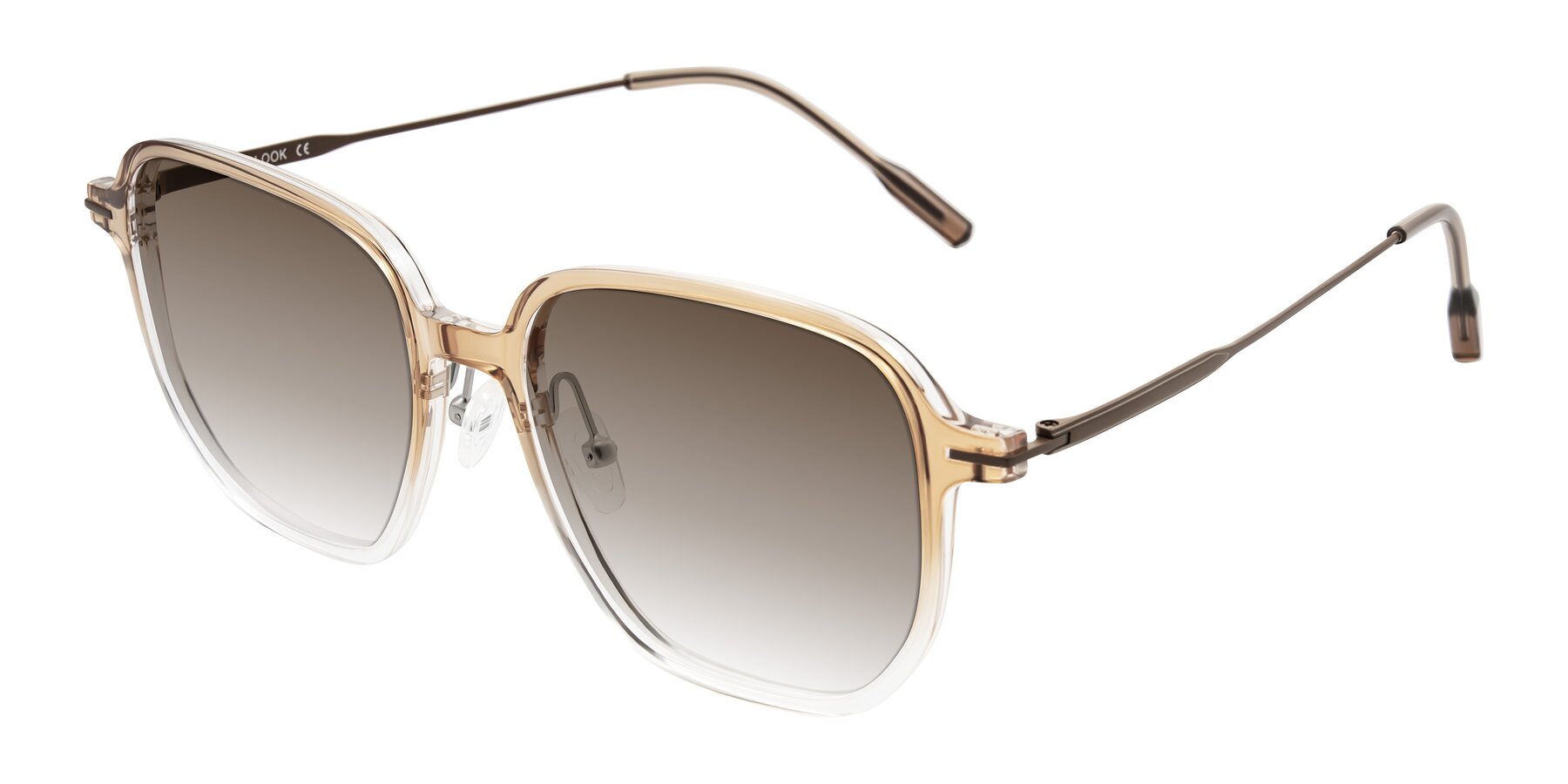 Angle of Tulsah in Gradient Light Brown/Clear with Brown Gradient Lenses