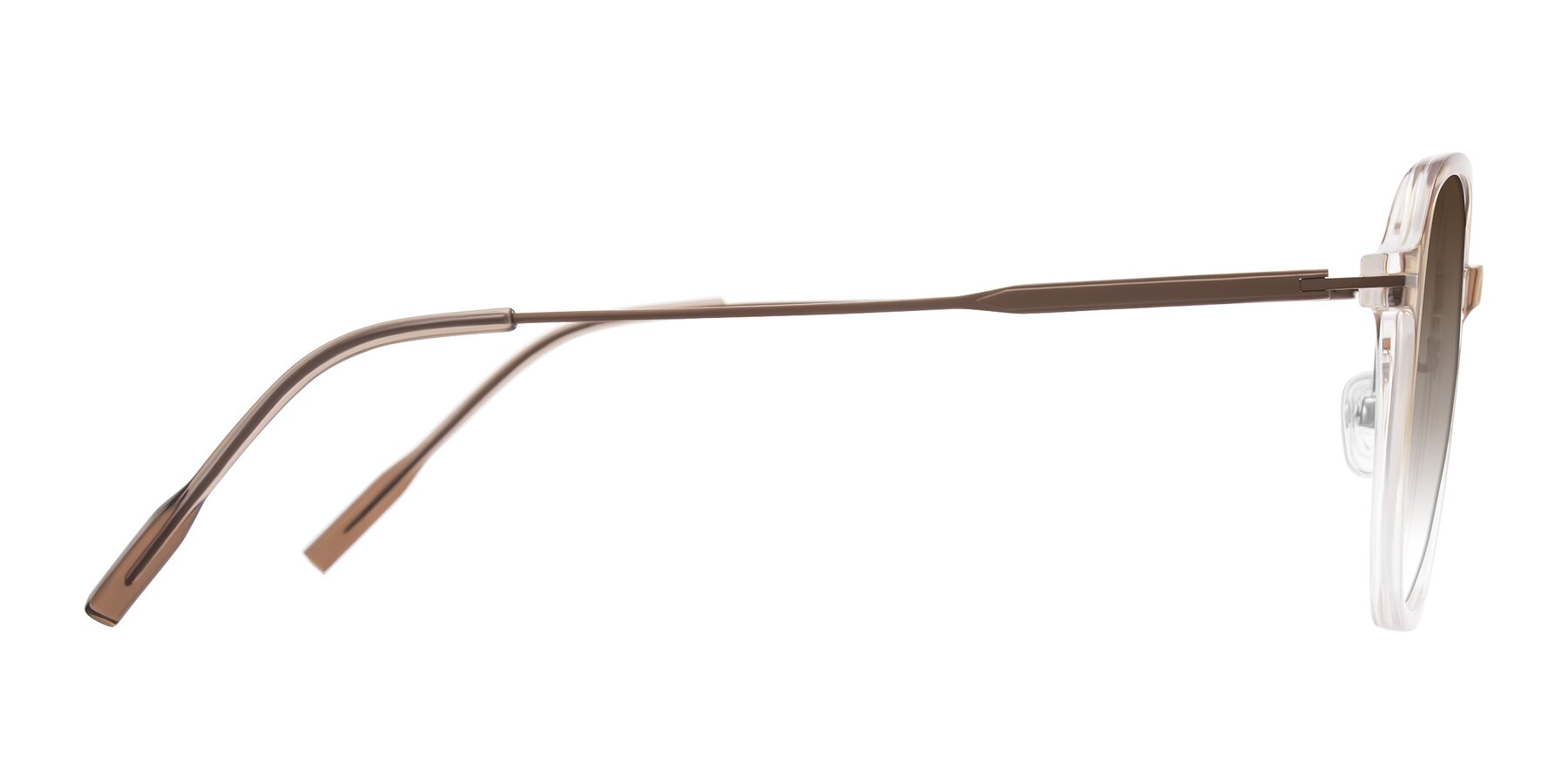 Side of Tulsah in Gradient Light Brown/Clear with Brown Gradient Lenses