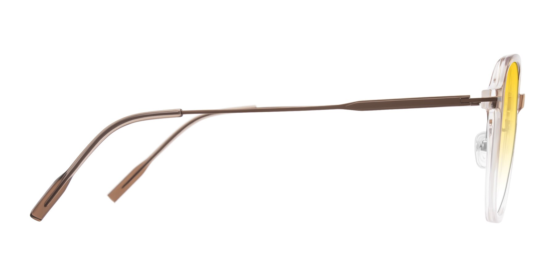 Side of Tulsah in Gradient Light Brown/Clear with Yellow Gradient Lenses