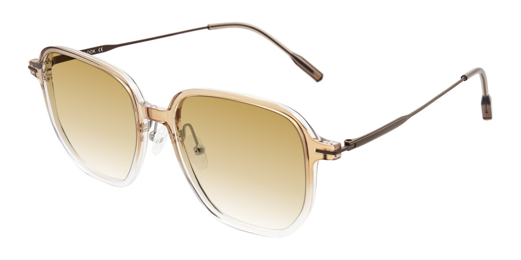 Angle of Tulsah in Gradient Light Brown/Clear with Champagne Gradient Lenses