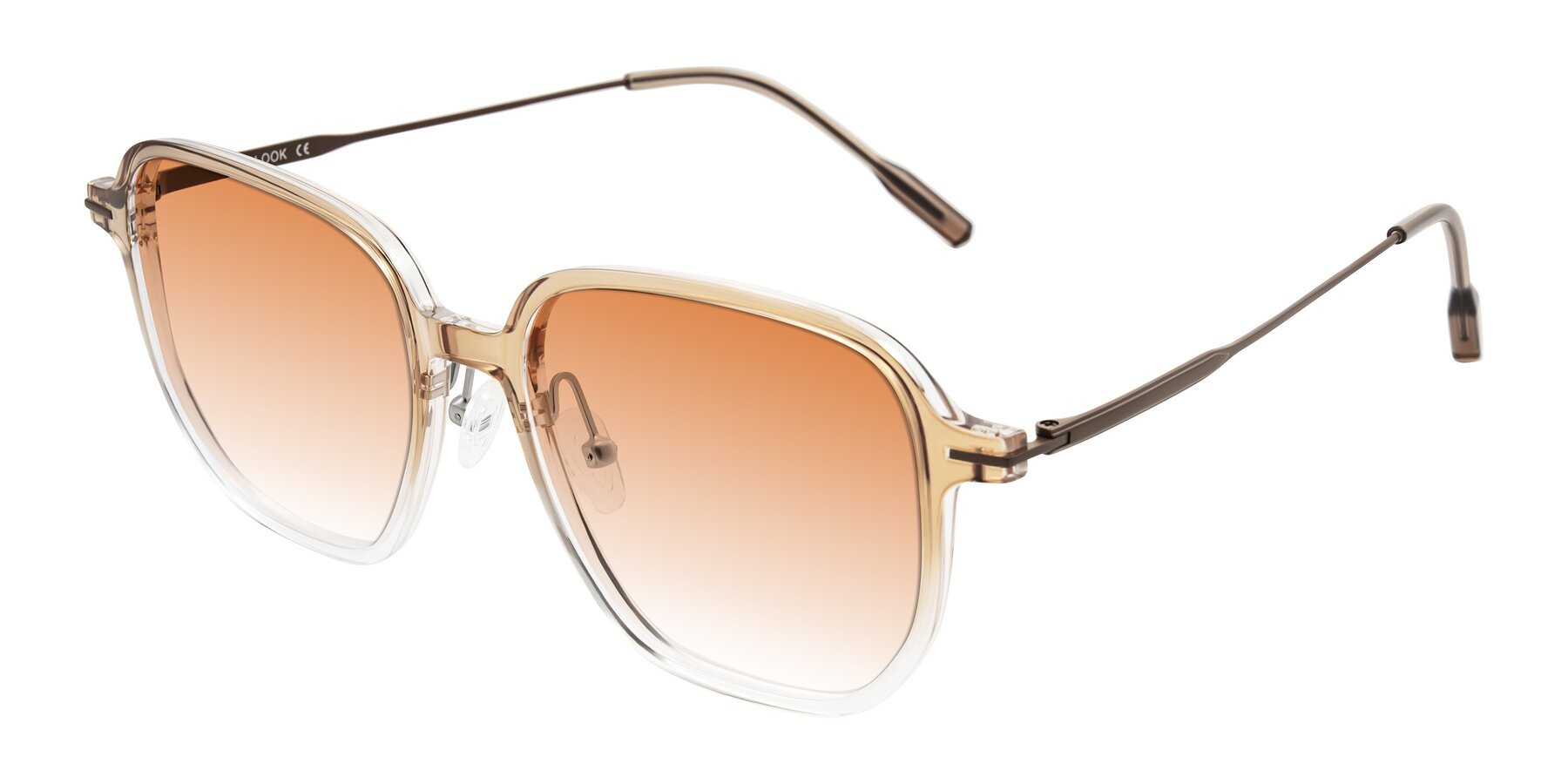 Angle of Tulsah in Gradient Light Brown/Clear with Orange Gradient Lenses