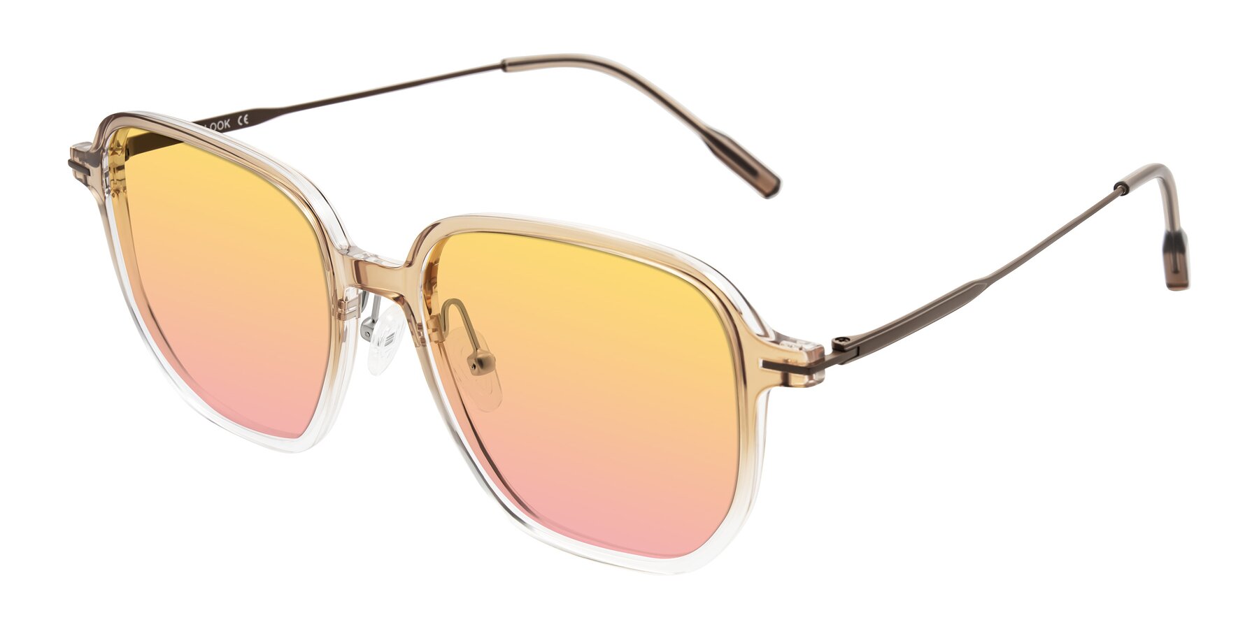 Angle of Tulsah in Gradient Light Brown/Clear with Yellow / Pink Gradient Lenses