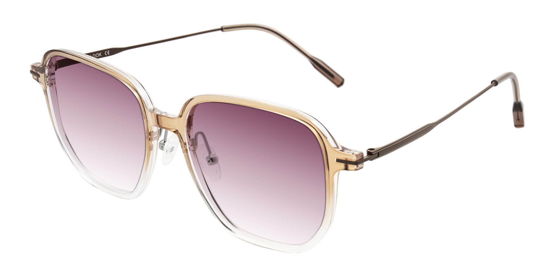 Angle of Tulsah in Gradient Light Brown/Clear with Wine Gradient Lenses