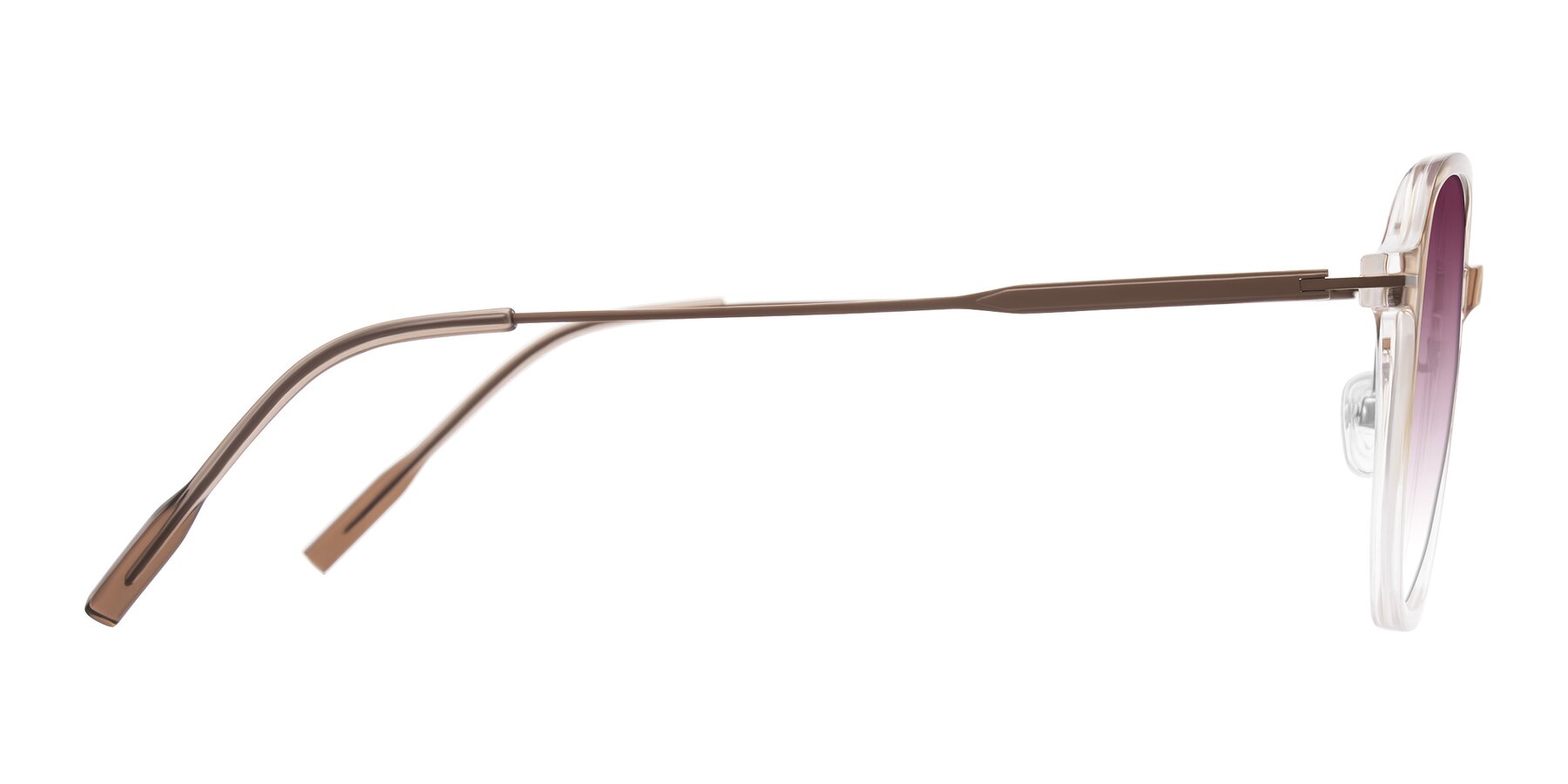 Side of Tulsah in Gradient Light Brown/Clear with Wine Gradient Lenses
