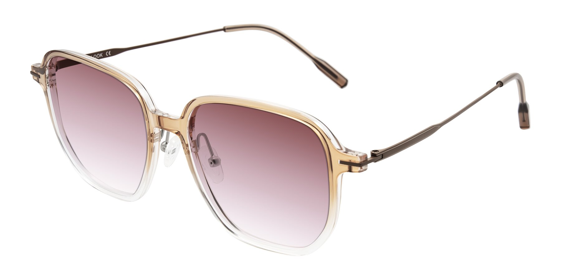 Angle of Tulsah in Gradient Light Brown/Clear with Garnet Gradient Lenses