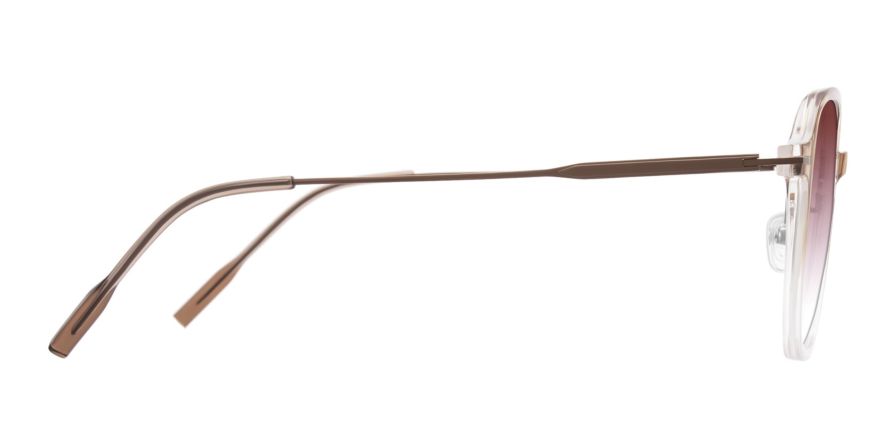 Side of Tulsah in Gradient Light Brown/Clear with Garnet Gradient Lenses
