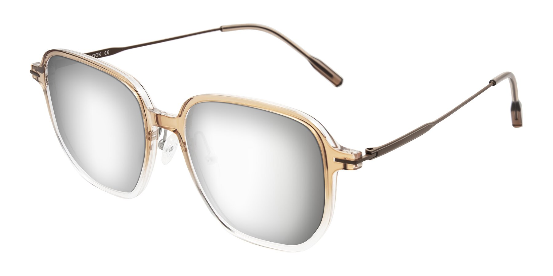 Angle of Tulsah in Gradient Light Brown/Clear with Silver Mirrored Lenses