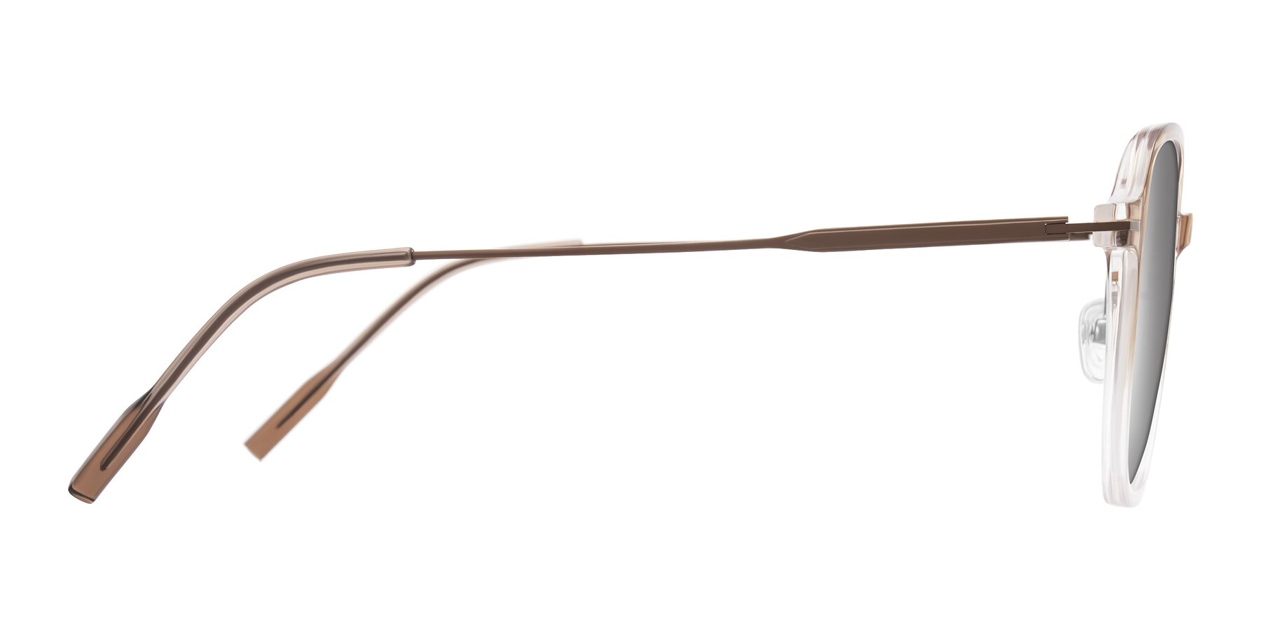 Side of Tulsah in Gradient Light Brown/Clear with Silver Mirrored Lenses