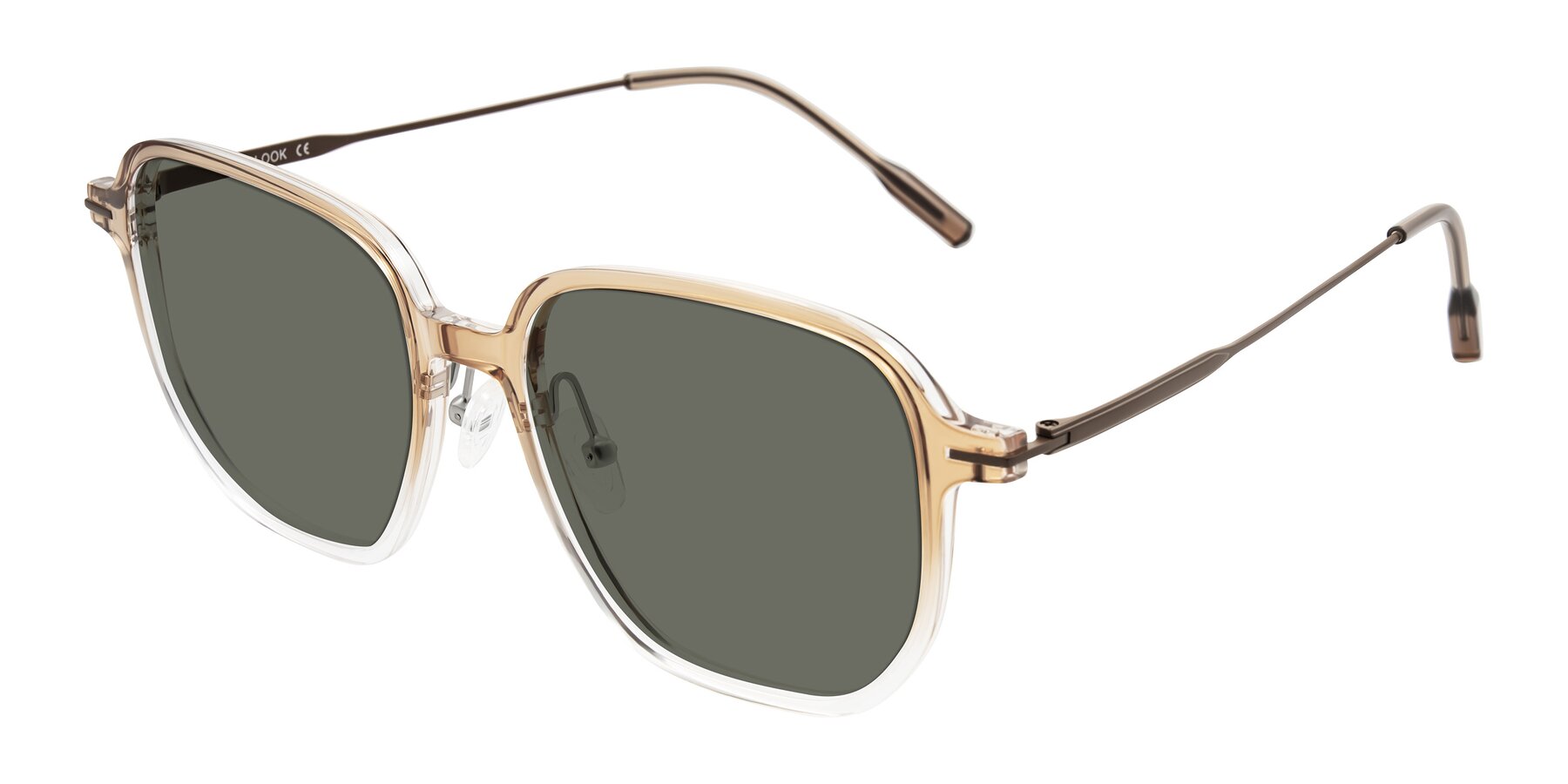 Angle of Tulsah in Gradient Light Brown/Clear with Gray Polarized Lenses