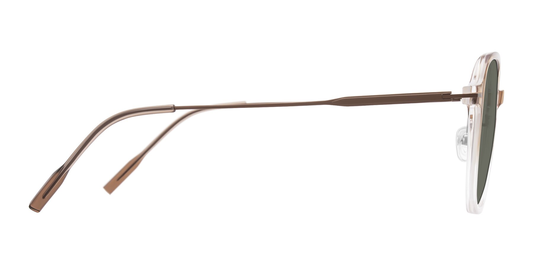Side of Tulsah in Gradient Light Brown/Clear with Gray Polarized Lenses