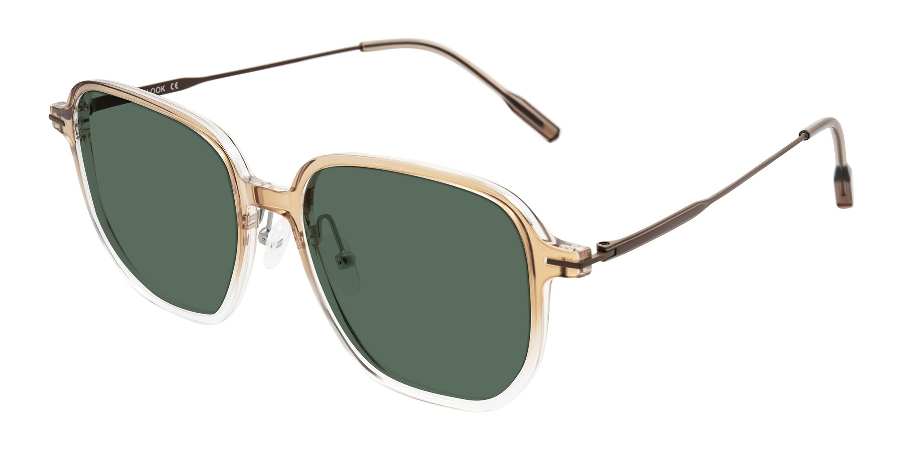 Angle of Tulsah in Gradient Light Brown/Clear with Green Polarized Lenses